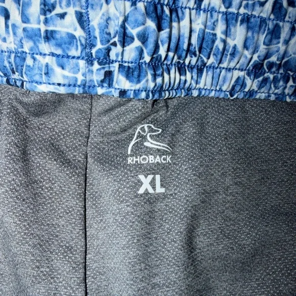 Rhoback Blue and White Patterned Swim Shorts Size XL - Picture 4 of 5